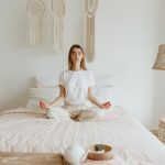Girl doing yoga to relieve stress